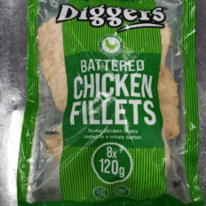 Diggers Battered Chicken Fillets 120g